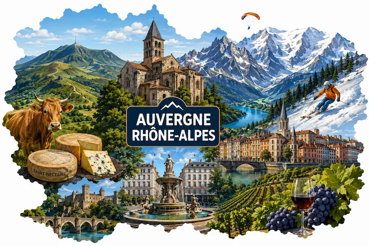 Illustration de la région Auvergne-Rhône-Alpes